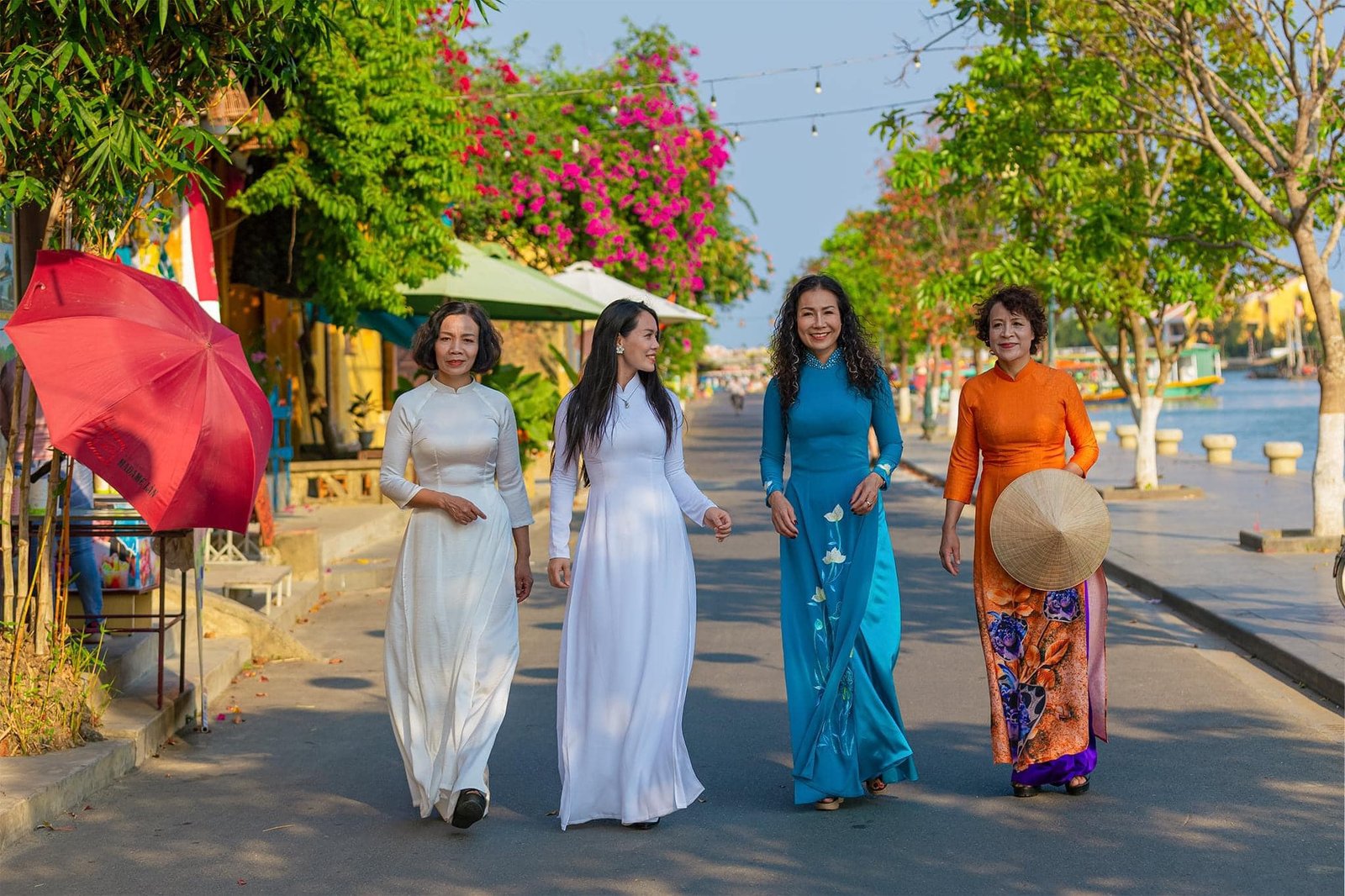 Visitor wearing an Ao Dai in Hoi An