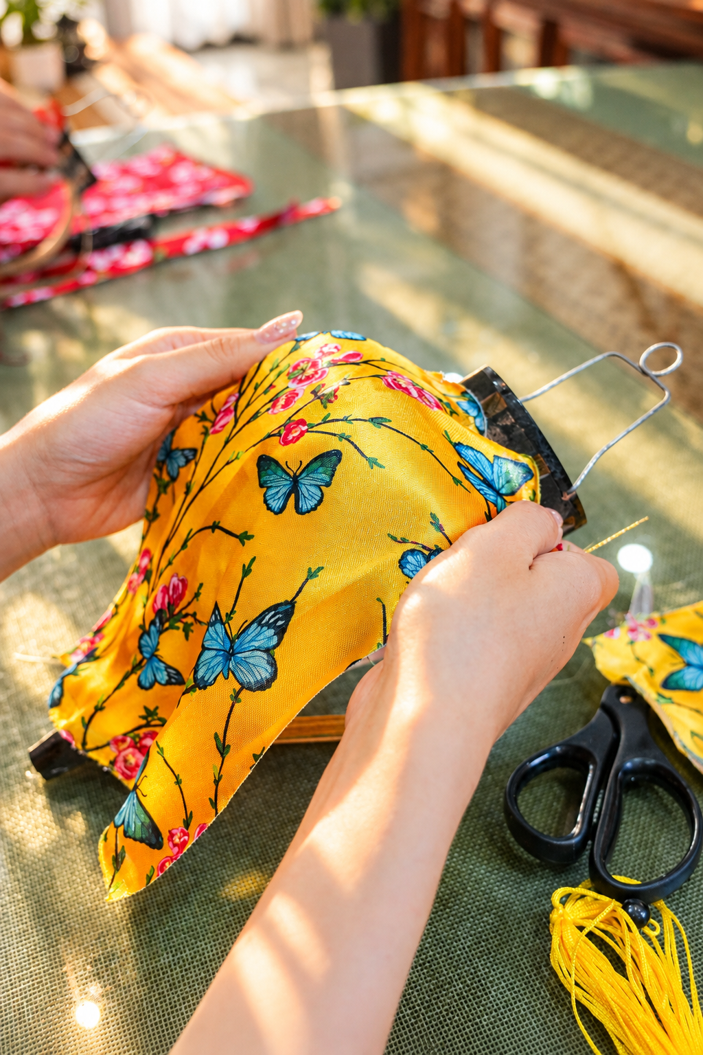 Crafting A Colorful Vietnamese Silk Lantern at Annie Hoi An
