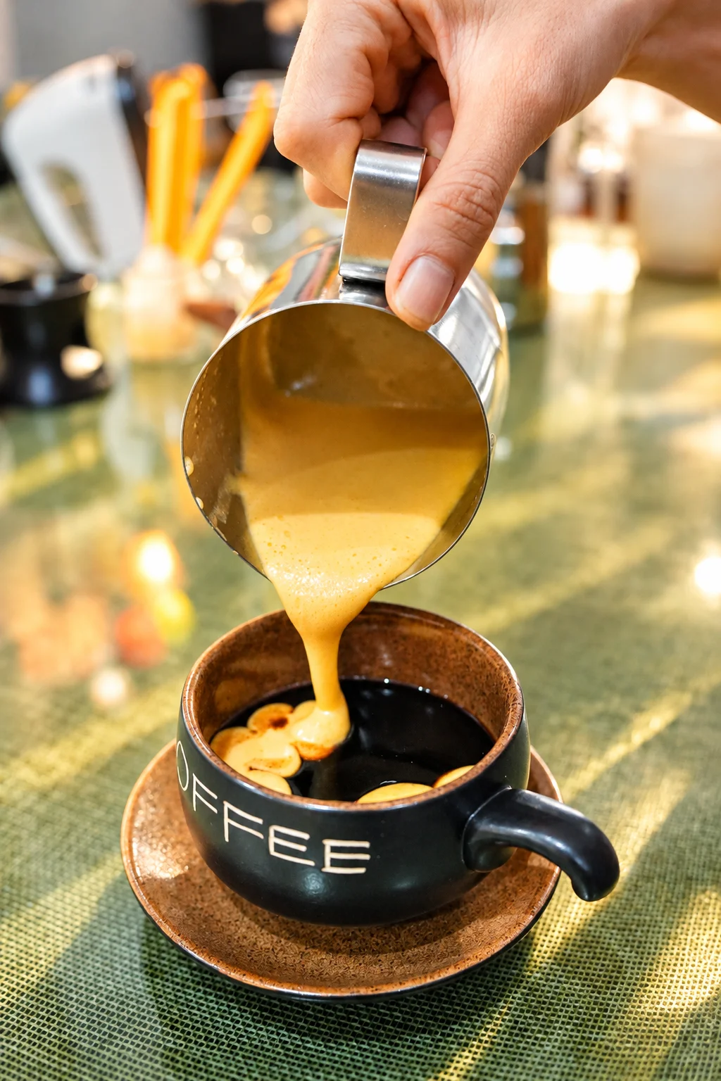 Freshly prepared Vietnamese coffee drinks