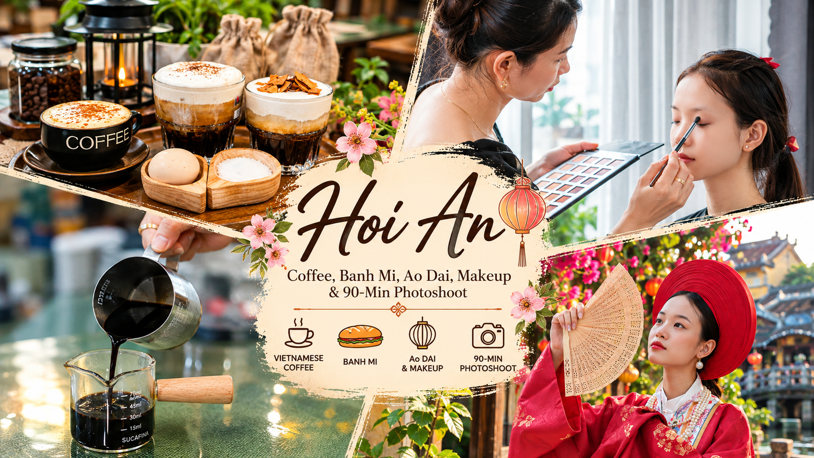 Ao Dai styling, makeup and photography experience in Hoi An