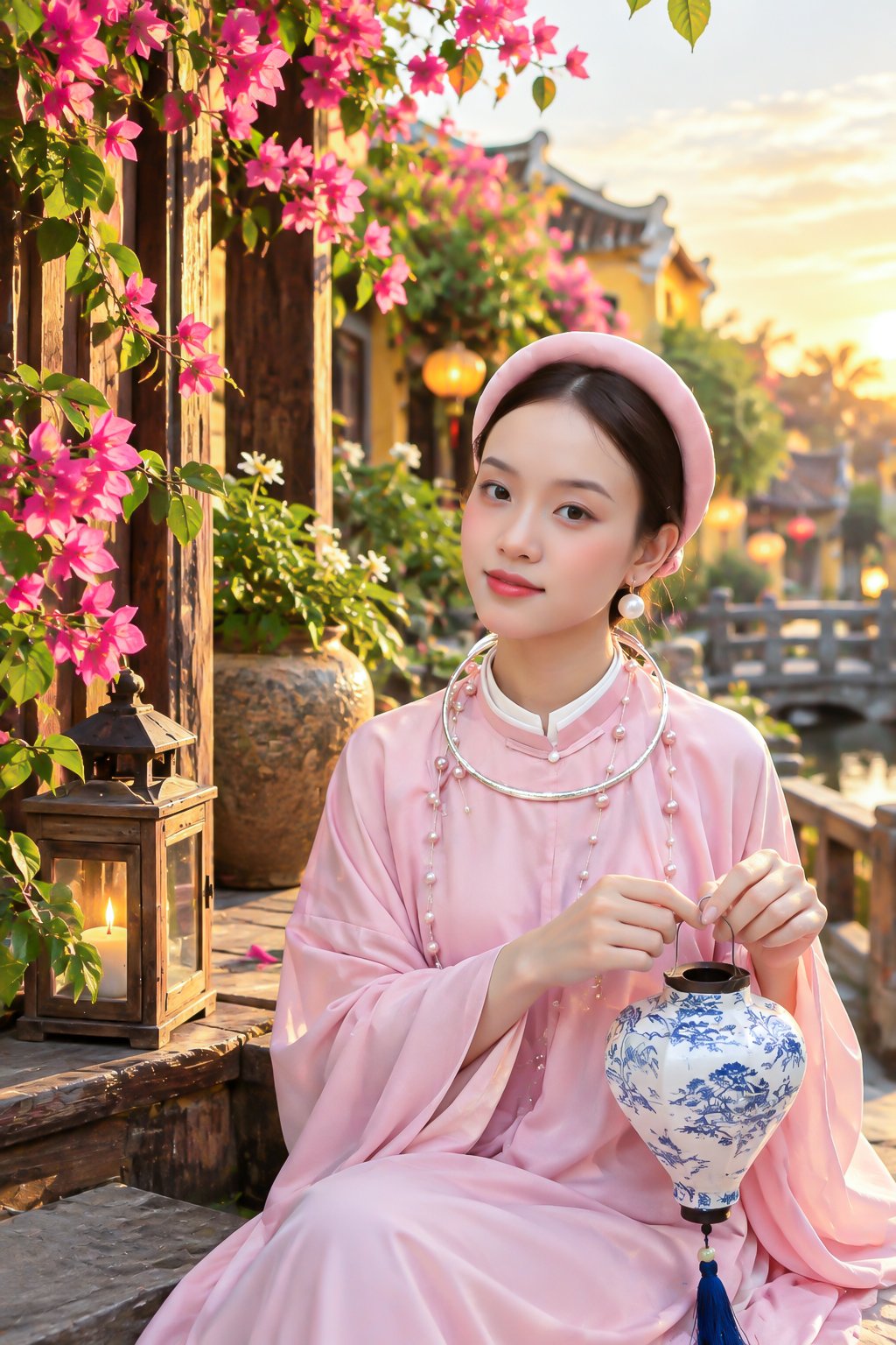 Final portrait from a Hoi An lantern photoshoot