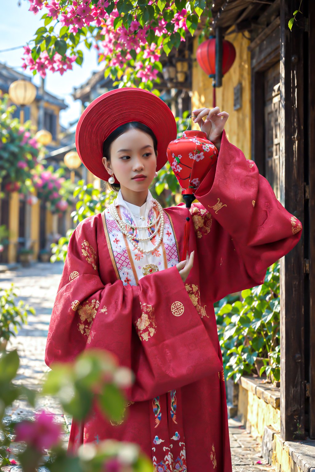 Traditional Vietnamese Ao Dai portrait photoshoot in Hoi An Old Town